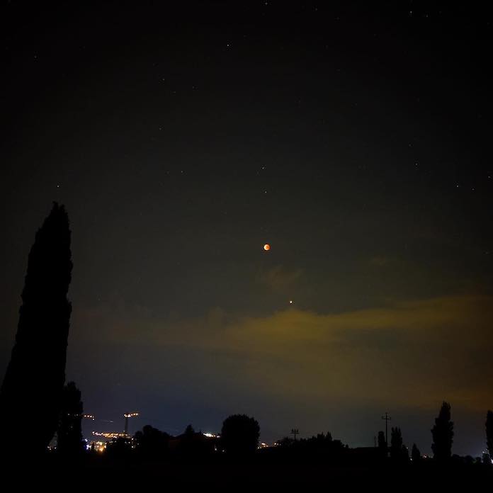 Лунное затмение и противостояние Марса 2018, Сьена, Италия